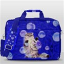 Blue Bubbles Cute Cat 13  Shoulder Laptop Bag  View3