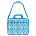 Deep Sky Blue Floral Pattern 13  Shoulder Laptop Bag  View1