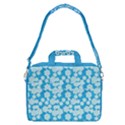 Deep Sky Blue Floral Pattern 13  Shoulder Laptop Bag  View2