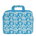 Deep Sky Blue Floral Pattern 13  Shoulder Laptop Bag  View4