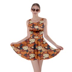 Autumn Fall Dark Orange Leaf Skater Dress by CoolDesigns