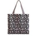 Dog Footprint Paws White & Black Pet Zipper Grocery Tote Bag View2