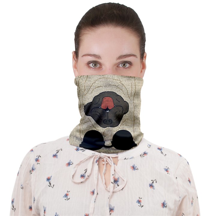 Dirty Beige Cute Pug Face Mask Covering Bandana for Adults