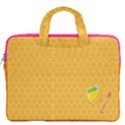 Yellow Orange Pattern Bee on Honeycombs Carrying Handbag 16  Double Pocket Laptop Bag  View2