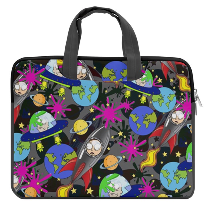 Colorful Space Frizzle 16  Double Pocket Laptop Bag