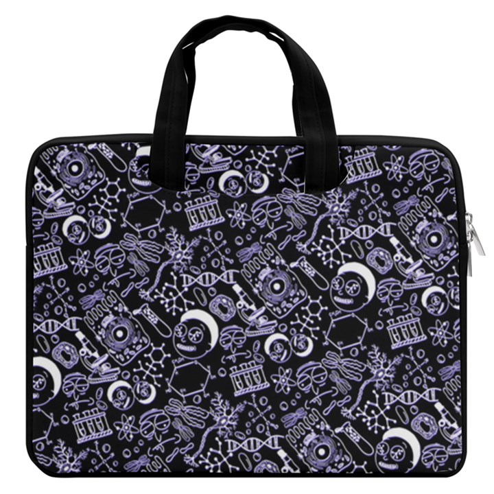 Black & Amethyst Morty Dark Frizzle MacBook Pro 16  Double Pocket Laptop Bag