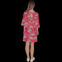 Floral Flower Pink Tea Time Velour Kimono Dress View4