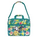 Light Yellow & Teal Tropical Toucans 16  Shoulder Laptop Bag View2