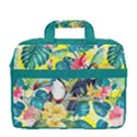 Light Yellow & Teal Tropical Toucans 16  Shoulder Laptop Bag View4