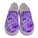 Violet Splashes of Paint Womens Canvas Slip Ons View1