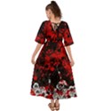 Bloody Skull Red Seamless Black Kimono Sleeve Boho Dress View2