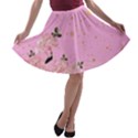 Sparkle Stars Hot Pink Flamingo A-line Skater Skirt View1