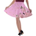 Sparkle Stars Hot Pink Flamingo A-line Skater Skirt View2