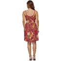 Hawaii Tropical Floral Fire Brick Red V-Neck Pocket Summer Dress  View4