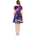 Colorful In Dark Night Stars Floral Inside Out Cap Sleeve Dress View2