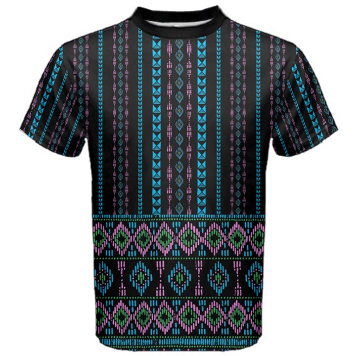 Geometric Sea Black & Teal Classic Sports Mesh Tee