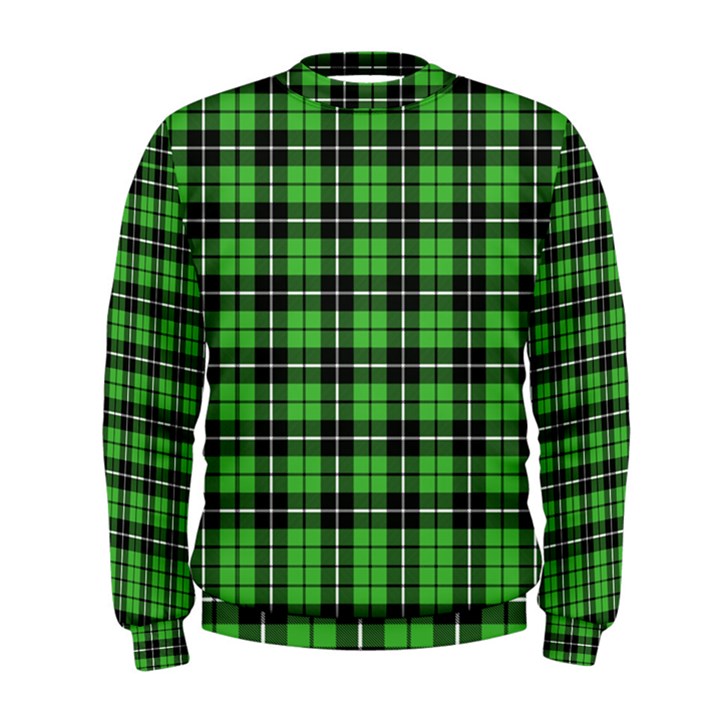 Green & Black Checkered Christmas Party Mens Sweatshirt