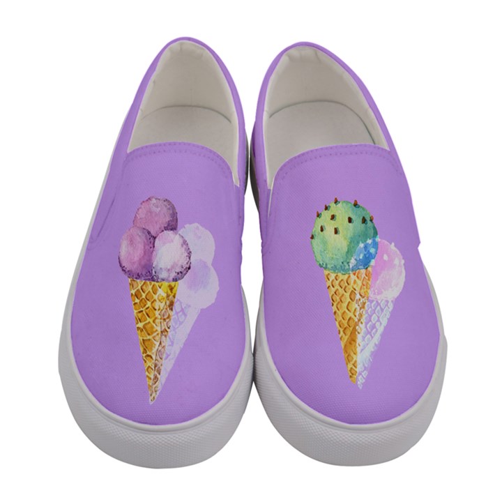 Blue Violet Dessert Sweet Food Snacks Icecream Womens Slip Ons