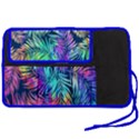 Dark Cadet Blue Hawaiian Palm Leaves Pen Storage Case View2