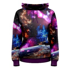 Colorful In Dark Purple Fun Night Sky Moon Stars Pullover Hoodie by CoolDesigns