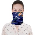 Hawaiian Frangipani Floral Dark Blue Waist Face Covering Bandana View1