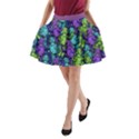 Funny Robot Alien Steel Blue & Purple A-Line Skirt Side Pockets View1