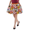 Fun Pop Art Words Orange Boom A-Line Skirt Side Pockets View1