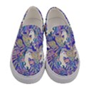 Blue Violet Monstera Leaf  & Unicorns Canvas Slip Ons View1