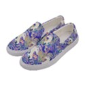 Blue Violet Monstera Leaf  & Unicorns Canvas Slip Ons View2