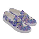 Blue Violet Monstera Leaf  & Unicorns Canvas Slip Ons View3