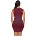 Dragon Maroon Chinese Pattern Draped Bodycon Dress View4