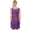 Purple & Black Cats on Pumpkin Prints Sleeveless Satin Nightdress View2