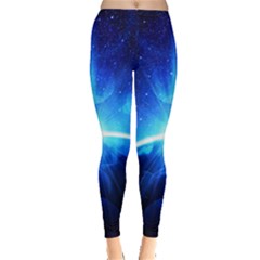 Milky Way Blue Space Leggings  by CoolDesigns