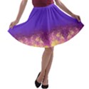 Geometric Flame Blue Violet A-line Skater Skirt View1