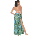 Summer Hawaii Palm Leaves Aqua Maxi Chiffon Tie-Up Sarong View2