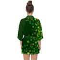 Cannabis Green Marijuana Badges Half Sleeve Chiffon Kimono View2