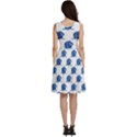 Blue Sailing on Ocean Waves Nautical Design V-Neck Skater Dress with Pockets View4