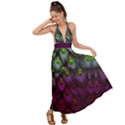 Elegant Peacock Purple Pattern Backless Maxi Beach Dress View1