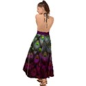 Elegant Peacock Purple Pattern Backless Maxi Beach Dress View2