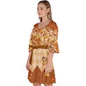 Sianna Autumn Leaves Pretzel Pattern Velour Kimono Dress View2