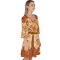 Sianna Autumn Leaves Pretzel Pattern Velour Kimono Dress View3