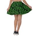 Question Mark Forest Green Riddle Velvet Skater Skirt View2