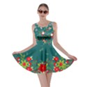 Dark Cyan & Red Mistletoe Santa A-Line Skater Dress View1