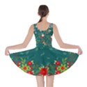 Dark Cyan & Red Mistletoe Santa A-Line Skater Dress View2