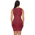 Vintage Dragon Red Chinese Luck Pattern Draped Bodycon Dress View4