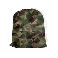 Abstract Vector Military Camouflage Background Drawstring Pouch (xl) by Bedest