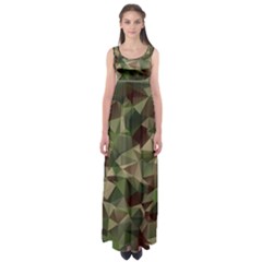 Abstract Vector Military Camouflage Background Empire Waist Maxi Dress by Bedest