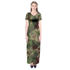 Abstract Vector Military Camouflage Background Short Sleeve Maxi Dress by Bedest