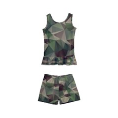 Abstract Vector Military Camouflage Background Kids  Boyleg Swimsuit by Bedest