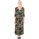 Abstract Vector Military Camouflage Background Quarter Sleeve Wrap Maxi Dress View1